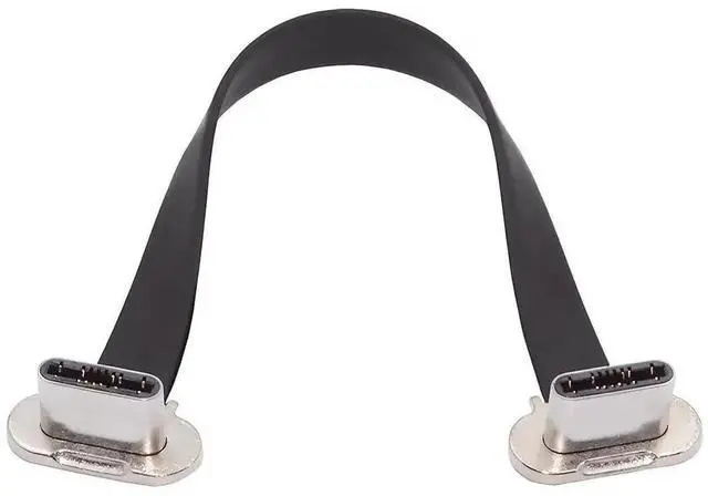 Main image of Dual 90-Degree Angled Ultra Slim Flat USB-C to USB-C Cable | USB2.0 Data & 65W PD Fast Charging for Laptops, Tablets & Smartphones