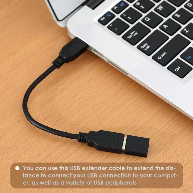 Alt view image 2 of 7 - 8 Inch Black USB3.0 Type-A Male to Female High Speed Extension Cable for USB Hub & Peripherals