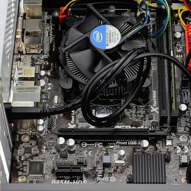 Alt view image 4 of 5 - 50cm PCIe Full Profile Bracket USB3.0 20Pin Motherboard Header Female to Type-C Female Adapter Cable, 5Gbps Rear Chassis USB-C Expansion Cord