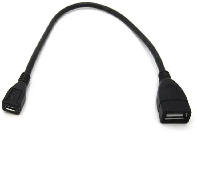 Alt view image 2 of 3 - USB 2.0 Female to Micro USB Female Adapter Cable, Dual Female Port Converter Cord for Charging & Data Sync Extension