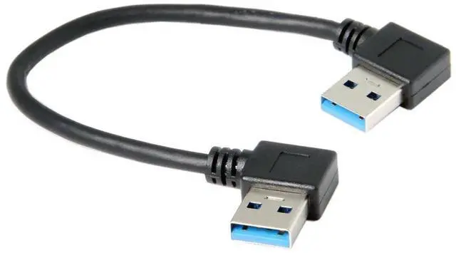 Alt view image 4 of 7 - 20cm Dual Right 90 Degree USB 3.0 A to A Cable, Double Right-Angled Type-A Data Cord for External Hard Drive & PC Peripherals