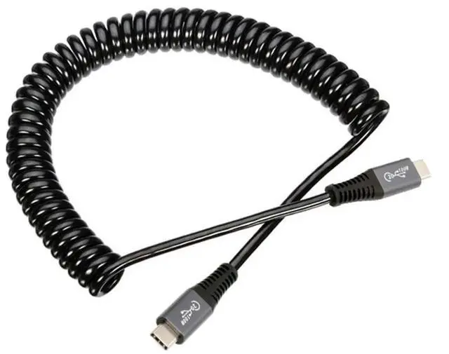 Main image of 1.5M Stretch Coiled USB4 Type-C to C Cable, 20Gbps Data Transfer, 100W PD Fast Charging, 8K/5K/4K UHD Video Output Spring Retractable Cord for Laptop Phone SSD Dock
