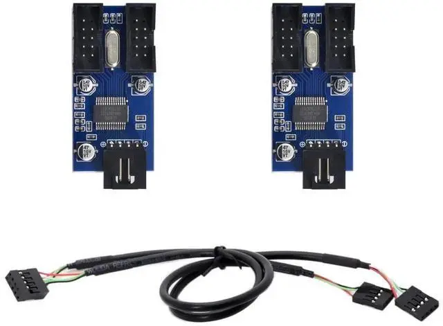 Alt view image 2 of 7 - USB2.0 Motherboard 9Pin/10Pin Header 1-to-4 Splitter Extension Cable, Mainboard Internal Header to Quad USB2.0 Female Port Hub Adapter