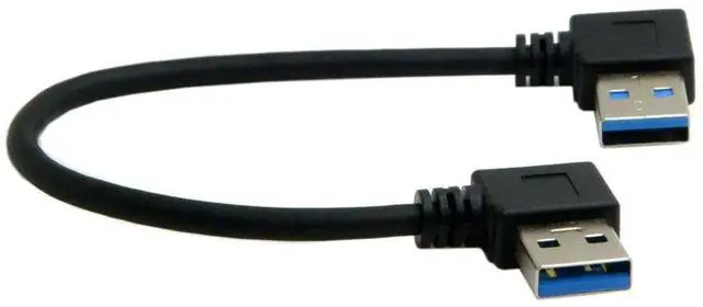 Alt view image 2 of 6 - 0.5M Dual 90° Right Angle USB3.0 A Male to A Male Extension Cable, High Speed 5Gbps Data Cord for External HDD & Laptop
