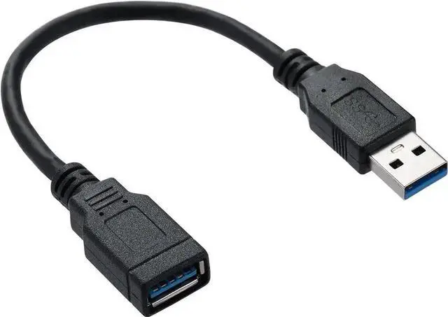Main image of 8 Inch Black USB3.0 Type A Male to Female Extension Cable, 5Gbps High Speed USB Extender Cord for USB Hub & Peripherals