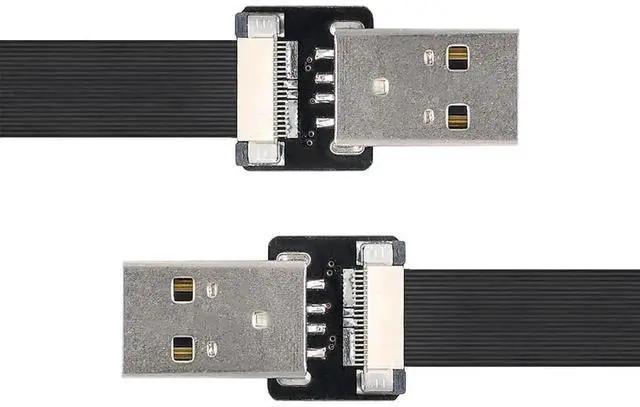 Alt view image 3 of 7 - 0.5M Flat Ribbon USB2.0 Male to Male Flex Cable, Slim Flexible USB 2.0 Data & Charging Extension Cord