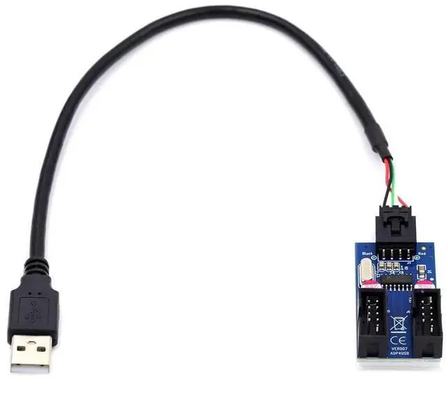 Alt view image 7 of 7 - USB2.0 10Pin Motherboard Header Splitter Cable, 1-to-2 Type-A Female Port Multiplier Adapter