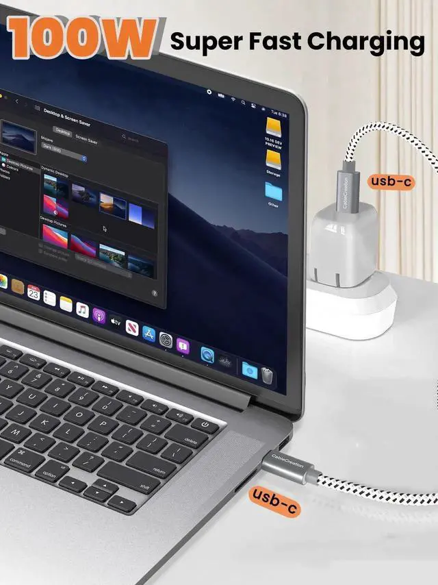 Alt view image 5 of 7 - 3FT USB-C to USB-C Cable, 10Gbps Data, 4K Video & 100W PD Fast Charging Cord Compatible with External SSD, MacBook, iPad, iPhone 15/16 Series & Galaxy Phones