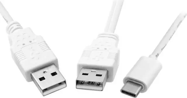 Alt view image 2 of 3 - USB3.1 Gen2 USB-C to Dual USB-A Male Y Splitter Cable, Extra Power Supplement & Data Transfer Y-Cord for Smartphone & External Hard Drive
