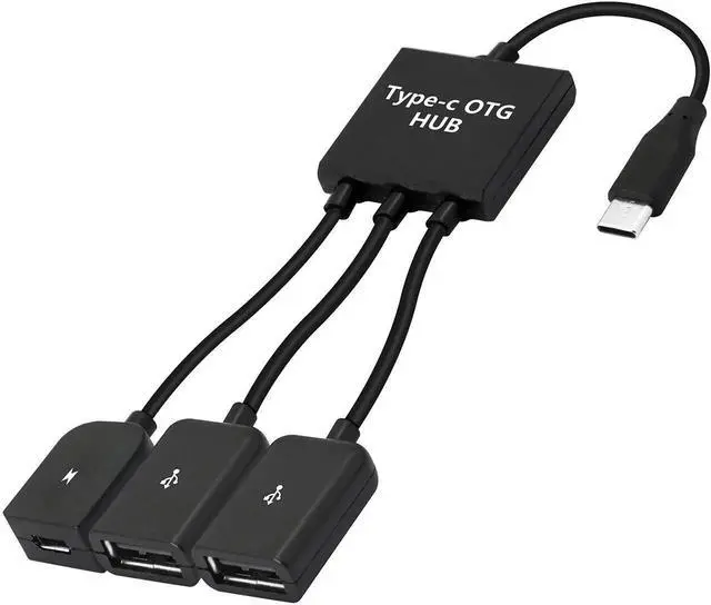Main image of USB-C Male to Dual USB-A Female + Micro USB OTG Splitter Adapter for Android Smartphones & Tablets