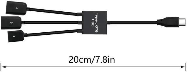 Alt view image 5 of 6 - USB-C Male to Dual USB-A Female + Micro USB OTG Splitter Adapter for Android Smartphones & Tablets