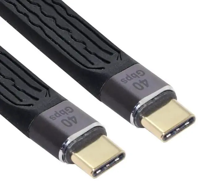 Alt view image 7 of 7 - 13cm Flat FPC USB4 Type-C Male to Male Cable, 40Gbps|100W PD|8K Video Cord for Laptops & Smartphones