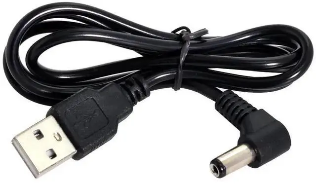 Alt view image 2 of 6 - 120CM Right-Angled USB2.0 A Male to 5.5×1.5mm DC Barrel Power Cable, 90 Degree 5V Charging Cord
