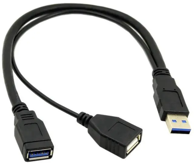 Alt view image 4 of 7 - USB3.0 Y Splitter Cable | Single USB-A Male to Dual USB-A Female, Extra Power Supplement Cord for 2.5 Inch Portable HDD