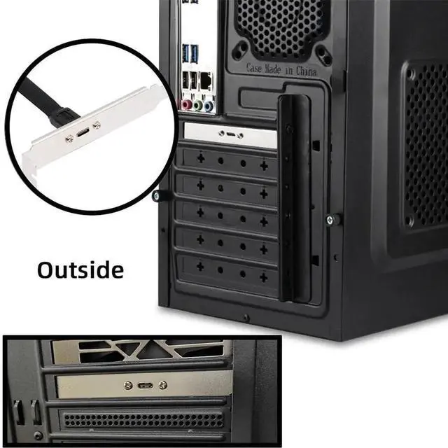 Alt view image 2 of 7 - USB3.2 Gen2 20Pin IDC Header to Panel Mount TypeE KeyA Female Cable | 20Gbps, Locking Screw Design for PC Front Panel