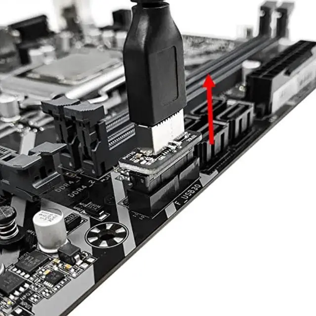 Alt view image 3 of 6 - Vertical Type-E Key-A to USB3.0 20Pin Mainboard Header Adapter, Internal Front Panel USB-C Port Converter