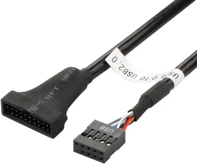Main image of Black USB2.0 9Pin Female to USB3.0 20Pin Mainboard Header Conversion Cable