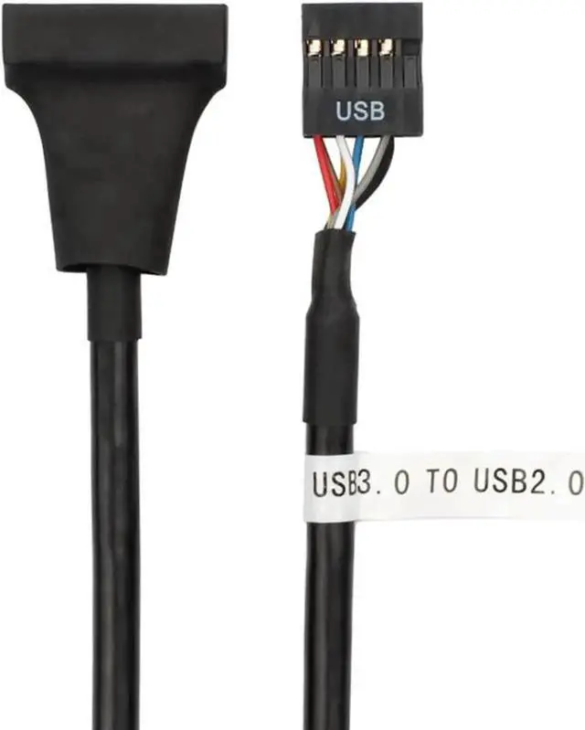 Alt view image 3 of 3 - Black USB2.0 9Pin Female to USB3.0 20Pin Mainboard Header Conversion Cable