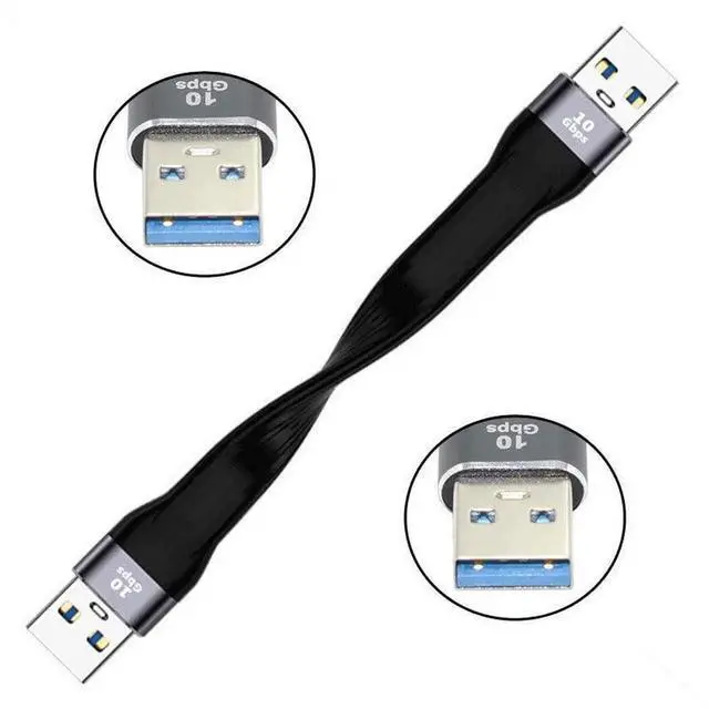 Alt view image 2 of 7 - 13cm Slim Flat FPC USB3.1 Gen2 Type-A Male to Male Cable | 10Gbps High Speed Short Extension Cord