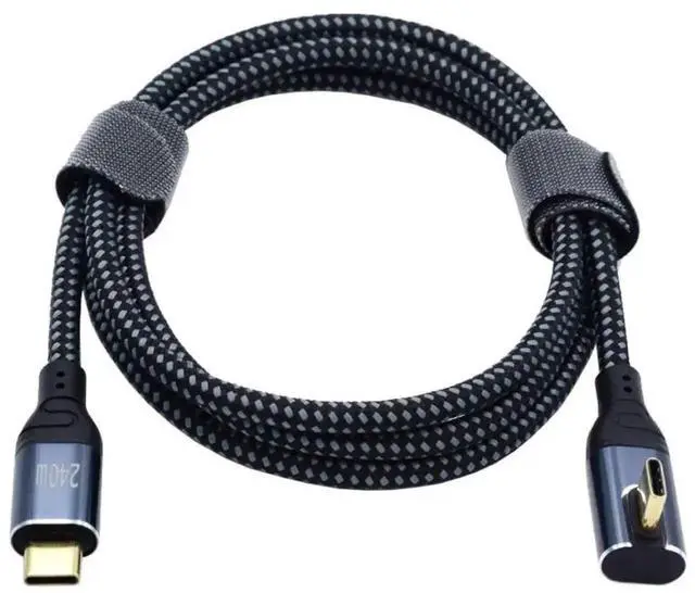 Alt view image 6 of 6 - 0.5M Low-Profile 90° Angled USB-C to USB-C Cable|240W 48V5A PD Charging, USB2.0 480Mbps Data Sync