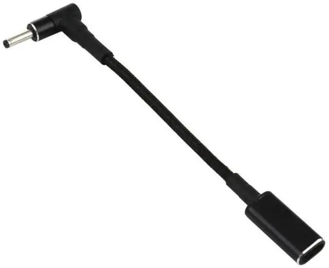 Alt view image 4 of 5 - Right Angle 3.0×1.0mm DC to USB-C PD 100W Nylon Braided Power Cable|18.5V~20V Trigger Converter Cord