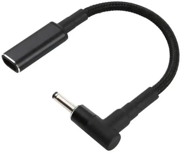 Alt view image 5 of 5 - Right Angle 3.0×1.0mm DC to USB-C PD 100W Nylon Braided Power Cable|18.5V~20V Trigger Converter Cord