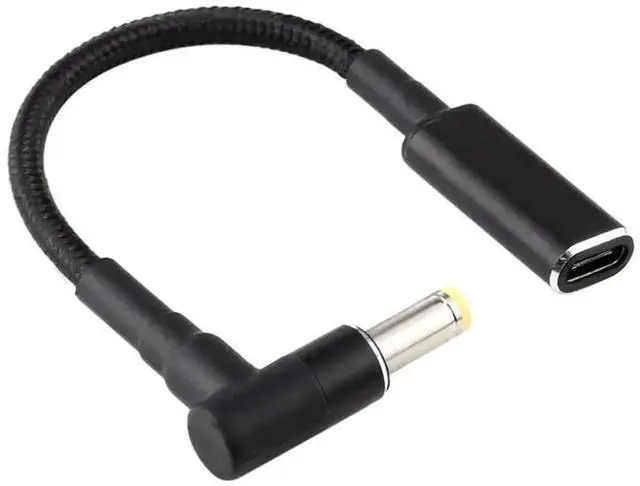 Alt view image 3 of 5 - Right Angle DC 5.5×2.5mm to USB-C PD 100W Nylon Braided Power Cable | Fixed 18.5V~20V Trigger Adapter Cord