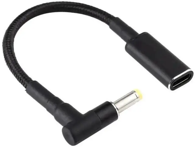 Alt view image 3 of 5 - Right Angle DC 4.8×1.7mm to USB-C PD 100W Nylon Braided Power Cable | 18.5V~20V Fixed Voltage Trigger Cord
