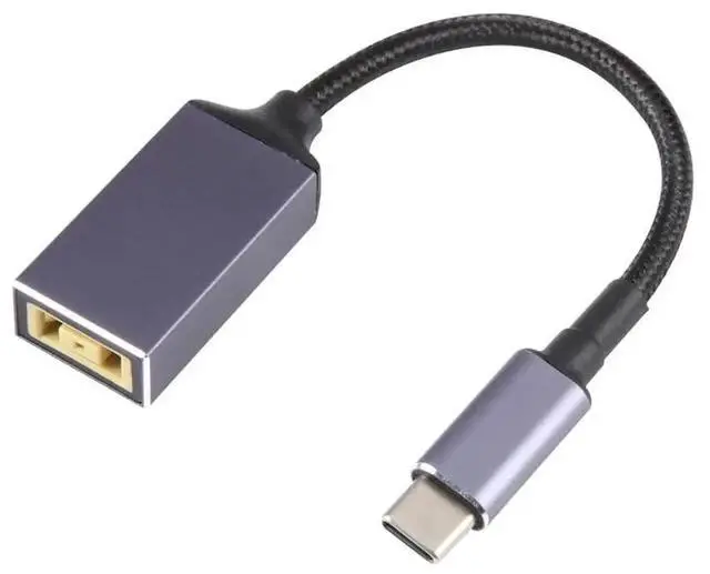 Alt view image 3 of 6 - Nylon Braided USB-C Male to Square DC Female Power Conversion Cable