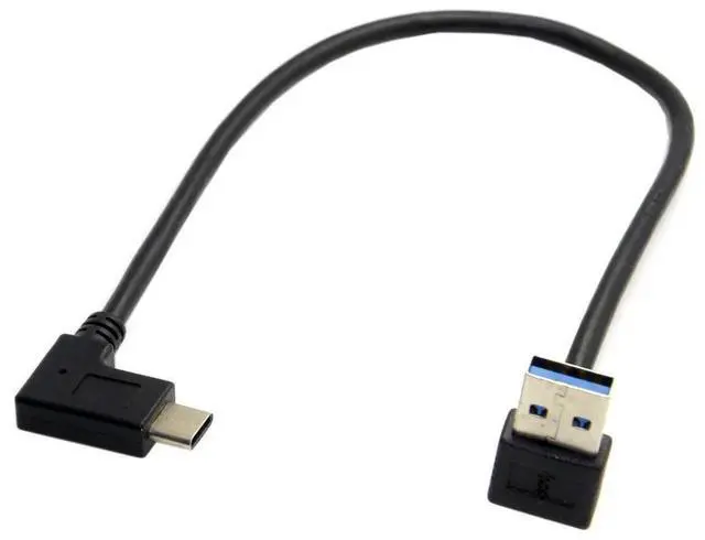 Main image of 30cm Upward 90 Degree USB-C Female to USB3.1 Type-A Male Reversible Data Cable | 5Gbps High Speed Cord for Smartphones & Tablets