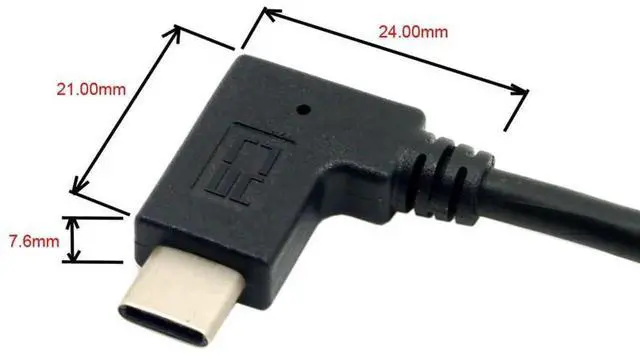 Alt view image 3 of 7 - 30cm Upward 90 Degree USB-C Female to USB3.1 Type-A Male Reversible Data Cable | 5Gbps High Speed Cord for Smartphones & Tablets