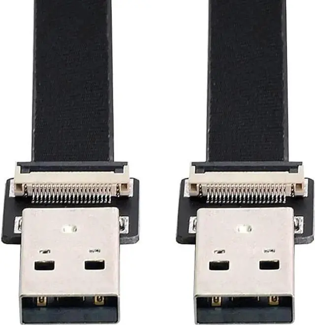 Main image of 100CM Ultra-Thin FPC Flat USB2.0 Type-A Male to Type-A Male Data Cable | Slim Flexible Cord for FPV, Storage, Scanner & Printer