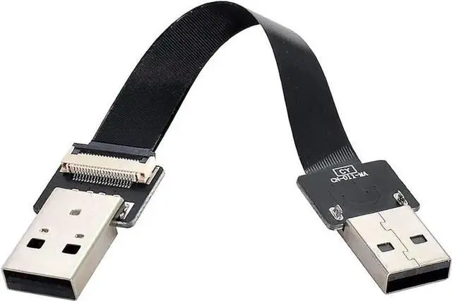 Alt view image 2 of 5 - 100CM Ultra-Thin FPC Flat USB2.0 Type-A Male to Type-A Male Data Cable | Slim Flexible Cord for FPV, Storage, Scanner & Printer