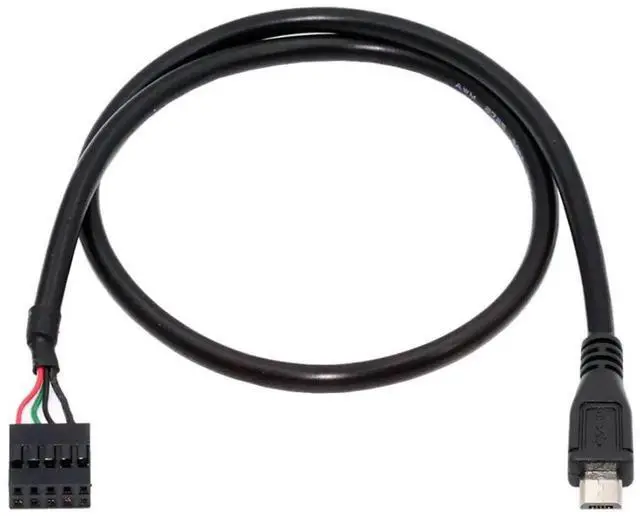 Main image of 0.5M USB2.0 9/10Pin Motherboard Header to Micro USB 5Pin Female Data Cable | Internal PC Front Panel Conversion Cord