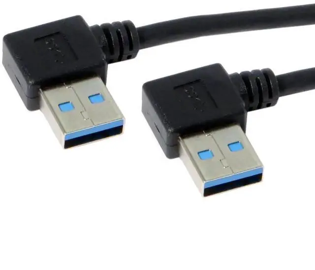 Main image of 20cm Dual 90° Right Angle USB3.0 Type-A Male to Male Short Cable|5Gbps High Speed Data Cord for External HDD & PC Connection
