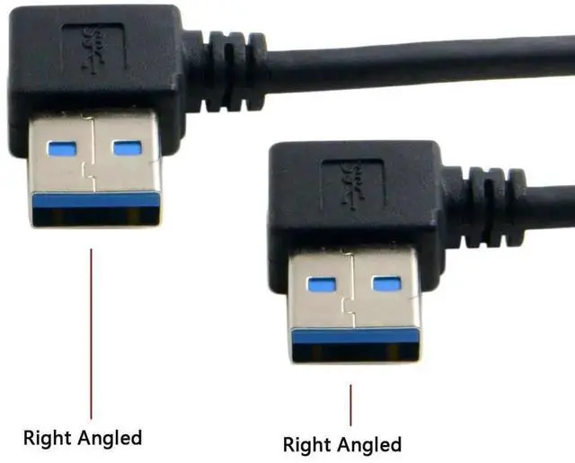 Alt view image 5 of 7 - 20cm Dual 90° Right Angle USB3.0 Type-A Male to Male Short Cable|5Gbps High Speed Data Cord for External HDD & PC Connection