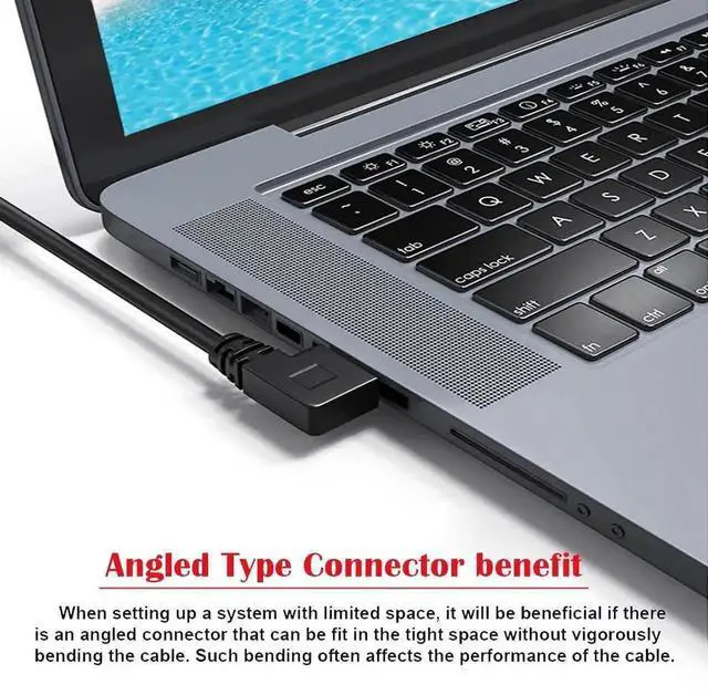 Alt view image 2 of 7 - 50cm USB3.0 Type-A Left 90° to Right 90° Angled Cable | 5Gbps High Speed Data Cord for External Hard Drive & PC