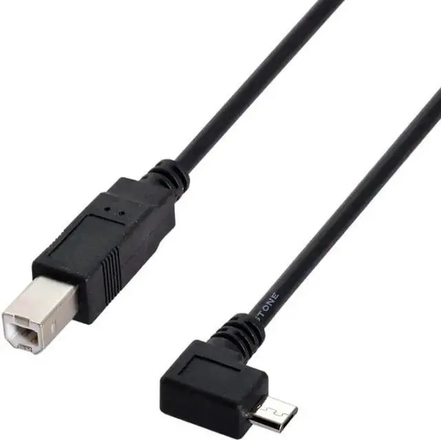 Alt view image 4 of 6 - 30cm 90° Right Angle Micro USB OTG to USB-B Cable | USB2.0 Host Cord for Printer, Scanner & External Hard Drive