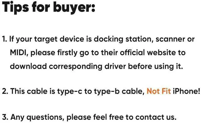 Alt view image 6 of 7 - 3FT/1M USB3.1 Gen2 USB-C to USB-B Cable | 10Gbps High Speed Cord for MacBook, External HDD, Docking Station & Scanner