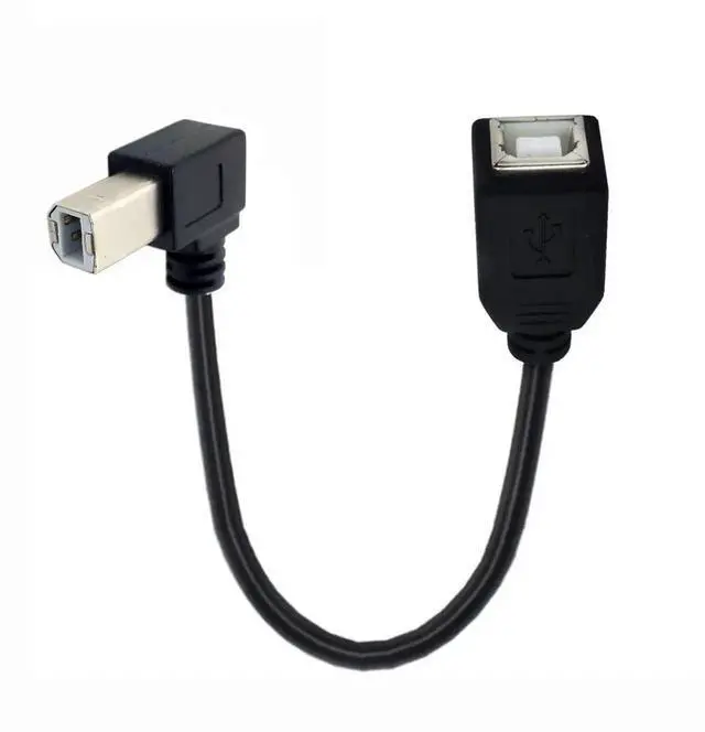Alt view image 7 of 7 - 20cm Left 90° Angled USB2.0 Type-B Male to Female Extension Cable for Printer, Scanner & External Storage
