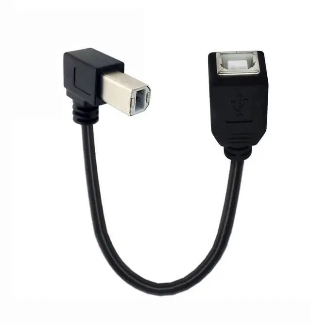 Alt view image 7 of 7 - 20cm Right 90° Angled USB2.0 Type-B Male to Female Extension Cable for Printers, Scanners & External Hard Drives