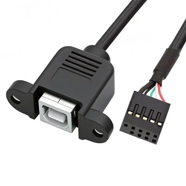 Main image of 0.5M/1.64FT USB2.0 9/10Pin Motherboard Header Male to Type-B Female Extension Adapter Cable