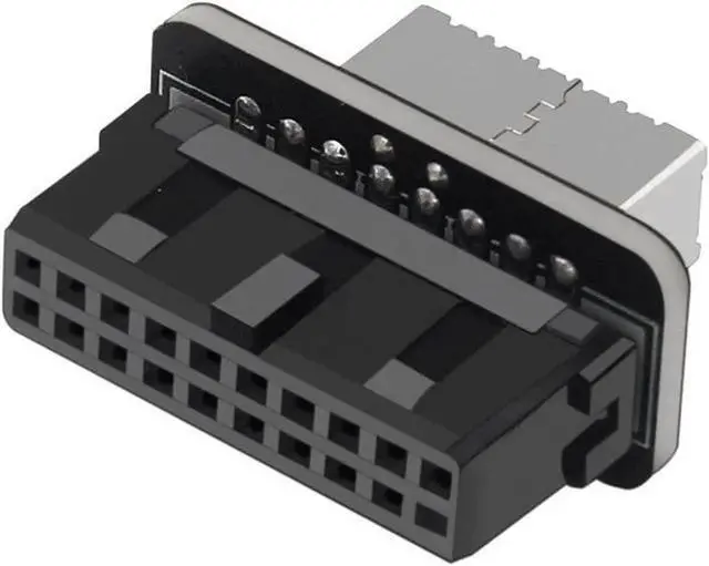 Alt view image 5 of 5 - Straight Type USB3.0 19/20Pin Mainboard Header to Key-A Type-E Adapter for Chassis Front Panel USB-C Bracket