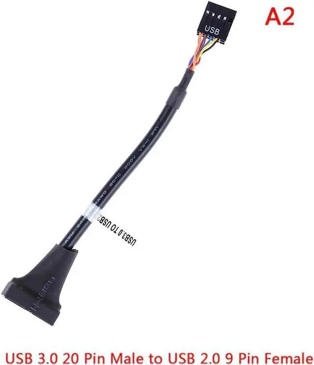 Main image of USB3.0 19/20Pin Male Mainboard Header to USB2.0 9Pin Female Adapter Cable for PC Internal Conversion
