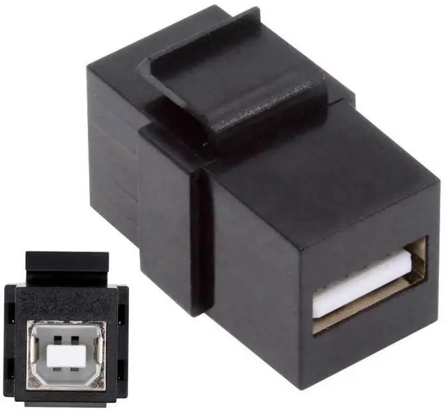 Main image of USB2.0 Type-A Female to Type-B Female Keystone Jack Coupler Adapter for Wall Plate & Panel Cabling