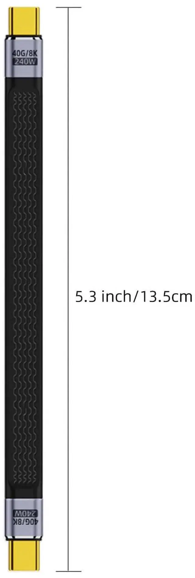 Alt view image 6 of 7 - 5.3 Inch Short USB4 USB-C to USB-C Cable | 240W PD Fast Charging, 40Gbps Data, 8K@60Hz Video, Compatible with Thunderbolt 3/4, Laptops, Tablets & Smartphones