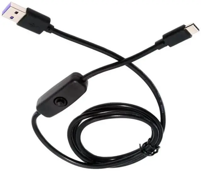 Main image of Ultra Mini USB-C OTG Adapter, USB 2.0 Male to Type-C Male Cable with On/Off Switch, 5V Power Extension Cord for Phone Tablet