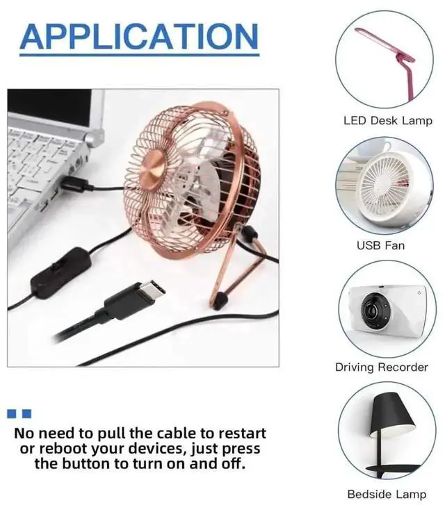 Alt view image 4 of 7 - Ultra Mini USB-C OTG Adapter, USB 2.0 Male to Type-C Male Cable with On/Off Switch, 5V Power Extension Cord for Phone Tablet