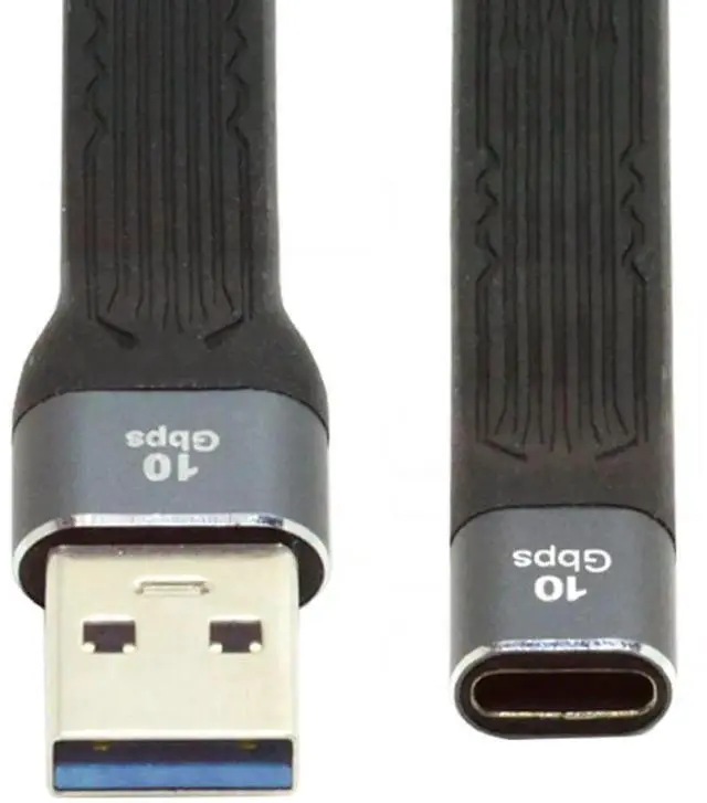 Alt view image 7 of 7 - 13cm Flat Slim FPC Cable, USB 3.1 Type C Female to USB 3.0 Type A Male, 10Gbps Data Transfer for Laptop Phone