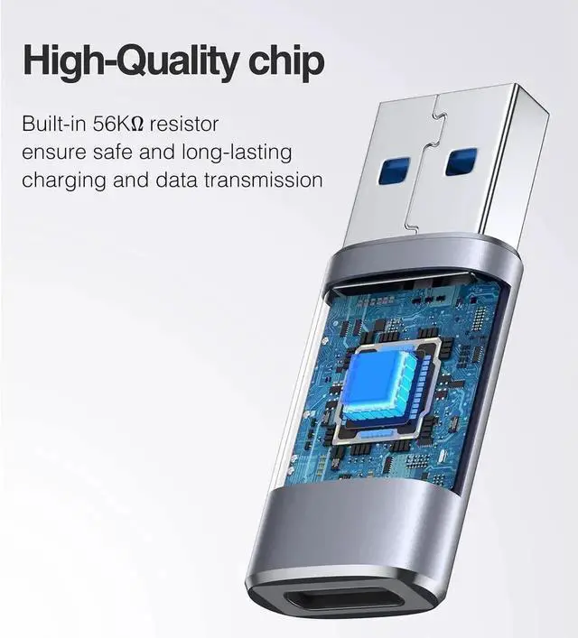 Alt view image 2 of 7 - USB C Female to USB A Male Adapter, 10Gbps USB 3.1 Gen 2 SuperSpeed Connector, Type-C to USB A Charging & Data Sync Adapter for Laptop, Power Bank, Type-C Earphone